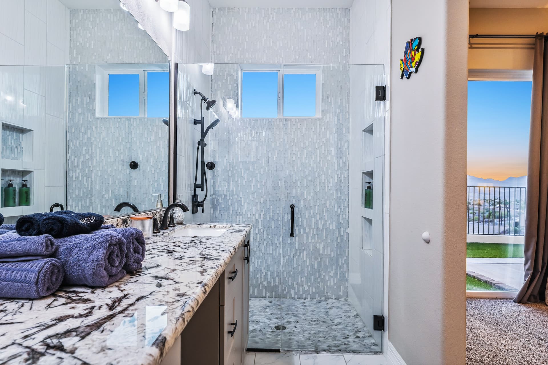 Master bathroom with walk-in shower
