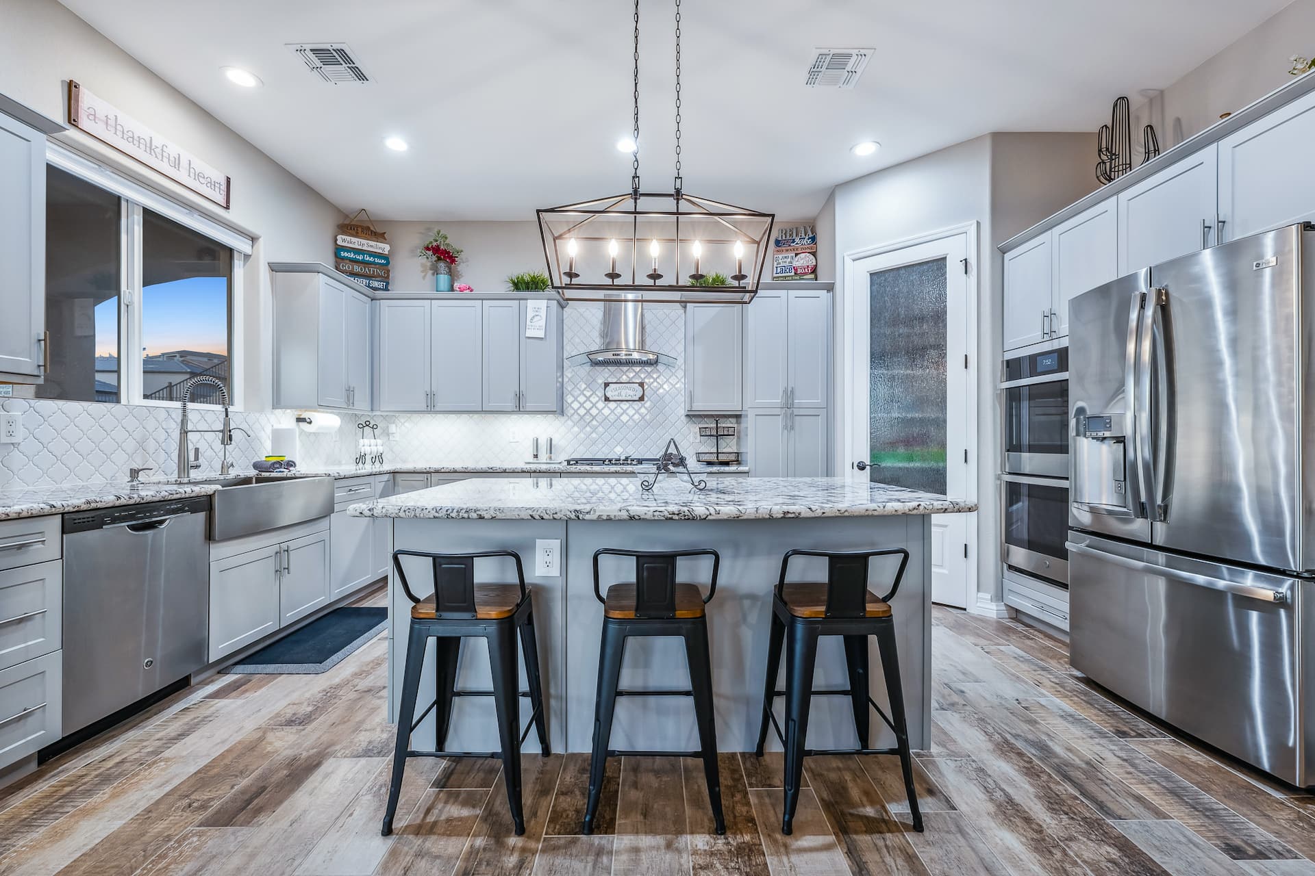 Kitchen island with bar seating